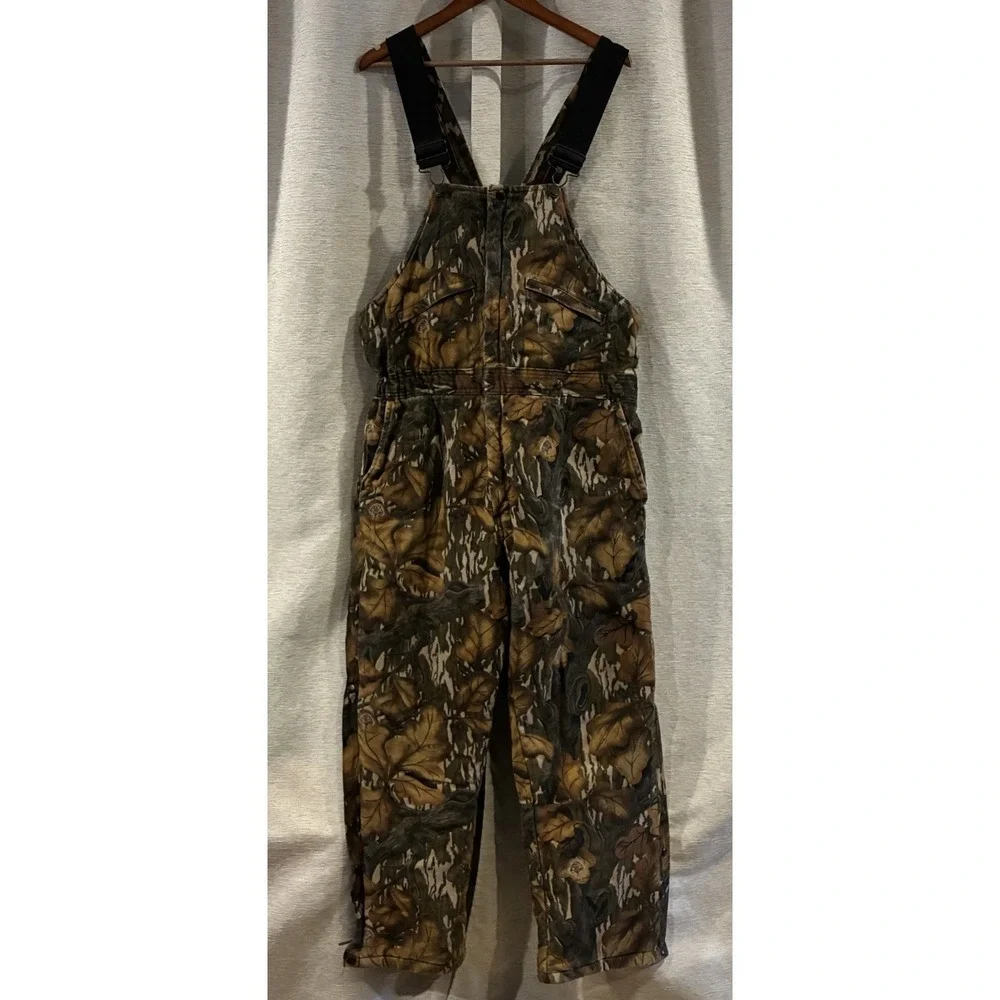 Vintage 80s Mossy Oak Made In USA Realtree‎ Camo Overall Men Bib Size Large